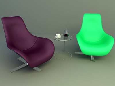 3d chair model 009 - modern lounge chair