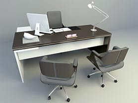 office chair 3d model free download - Office Desk and chairs 003