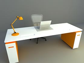 office chair 3d model free download - Office table​ and chair 012