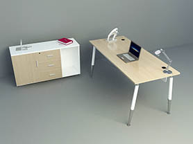 office table 3d model - Office Desk with furnishing 001