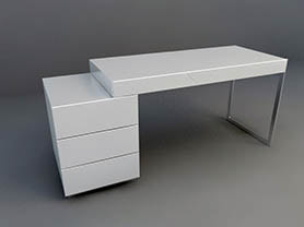 office table 3d model - Simple office desk 009